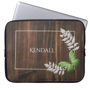 Rustige, groene vlinder, speciaal ontworpen laptop sleeve