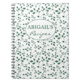 Rustige, groene Waterverf-foliepatroon laptop Notitieboek (Voorkant)