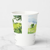 Rustige groene Waterverf Landelijke Hills Wedding Papieren Bekers (Links)