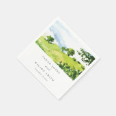 Rustige groene Waterverf Landelijke Hills Wedding Servet (Hoek)