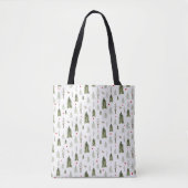 Rustige groene Waterverf met kerstmis Tote Bag (Voorkant)