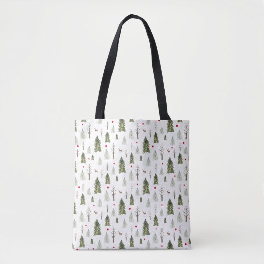 Rustige groene Waterverf met kerstmis Tote Bag (Voorkant)