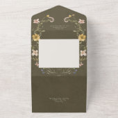 Rustige Groene Wilde Lijst QR-code All In One Uitnodiging (Buitenkant)