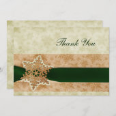 Rustige groene winterbruiloft Hartelijk dank Kaart (Voorkant / Achterkant)