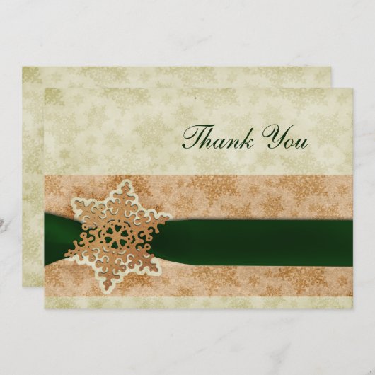 Rustige groene winterbruiloft Hartelijk dank Kaart (Voorkant / Achterkant)