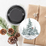 Rustige groene winterpine Trees rode kardinale vog Magneet<br><div class="desc">Rustieke groene winterpijnbomen Rode Kardinaal Vogel Waterverf Vakantie Kerstmagneet. Vier feestdagen met deze eenvoudige en moderne niet-foto ontwerp feestelijke, natuurlijke natuur kleurstijlkaarten! Met een besneeuwde dag in een berghelling met hoge, zacht groen beschilderde waterverf bosdennenbomen en een winterrode vogel aan de boom. Ik wens u allen een vrolijk kerstfeest en...</div>