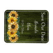 Rustige groene zonnebloem bespaart de Date Magnet Magneet (Horizontaal)