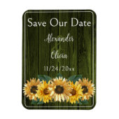 Rustige groene zonnebloem bespaart de Date Magnet Magneet (Verticaal)