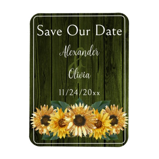 Rustige groene zonnebloem bespaart de Date Magnet Magneet (Verticaal)