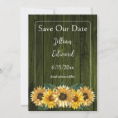 Rustige groene zonnebloem bespaart de datum aankondiging (Voorkant)