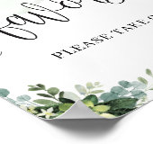 Rustige groene zuinige eucalyptusbonenset poster (Hoek)