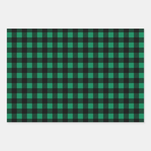 Rustige groene zwarte buffel met prettige kerst inpakpapier vel (Voorkant)