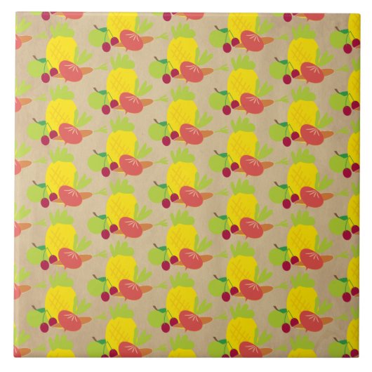 Rustige groenten Patroon Tegeltje (Voorkant)