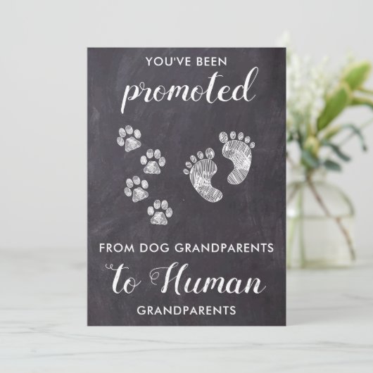 Rustige grootouders Zwangerschap Hondenliefhebber  Aankondiging (Staand voorkant)