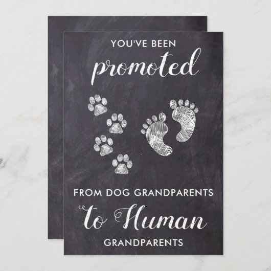 Rustige grootouders Zwangerschap Hondenliefhebber  Aankondiging (Voorkant / Achterkant)