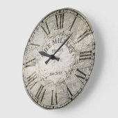 Rustige Grunge Style Eigen familienaam Muurklok Grote Klok (Hoek)