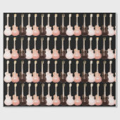 Rustige  Guitar Pop Art Pattern Music Cadeaupapier (Vlak)