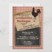 Rustige Haan Achtertuin BBQ Afstudeerfeest Kaart (Voorkant)