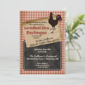 Rustige Haan Achtertuin BBQ Afstudeerfeest Kaart (Staand voorkant)