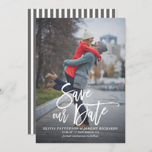 Rustige hand Foto opslaan Datum II Save The Date (Voorkant / Achterkant)