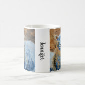 Rustige handbeschilderde schapenkwekermonogram koffiemok (Center)