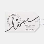 Rustige handgemaakt met hartsdraf-uitgelijnde goed cadeaulabel (Voorkant (Horizontaal))