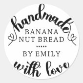 Rustige handgemaakt met hartsdraf-uitgelijnde goed ronde sticker (Voorkant)