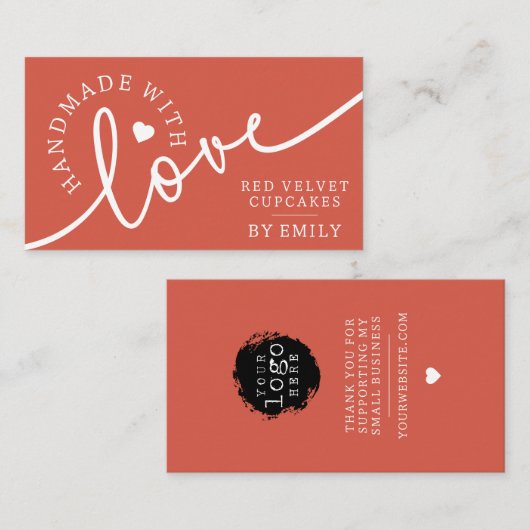 Rustige handgemaakt met hartsdraf-uitgelijnde goed visitekaartje (Voorkant / Achterkant)