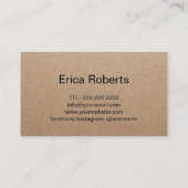 Rustige handgemaakte, kleine tekstremming visitekaartje (Achterkant)