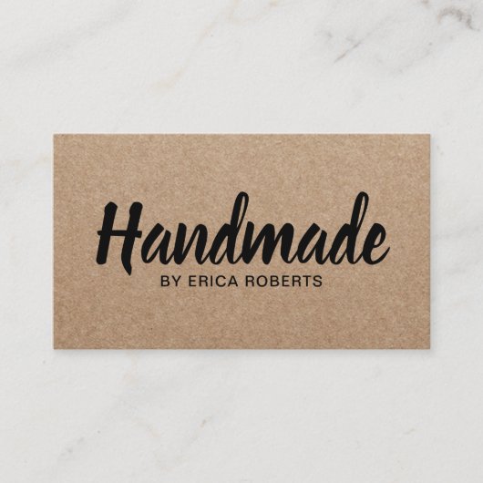 Rustige handgemaakte, kleine tekstremming visitekaartje (Voorkant)