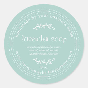 Rustige handgemaakte lavendel - blauw ronde sticker