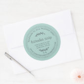 Rustige handgemaakte lavendel - blauw ronde sticker (Envelop)