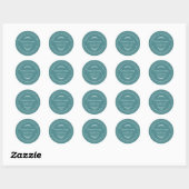 Rustige handgemaakte lavendel Blauwgroen Ronde Sticker (Vel)