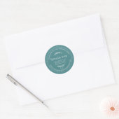 Rustige handgemaakte lavendel Blauwgroen Ronde Sticker (Envelop)