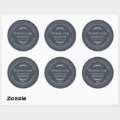 Rustige handgemaakte lavendel Donkerblauw Ronde Sticker (Vel)