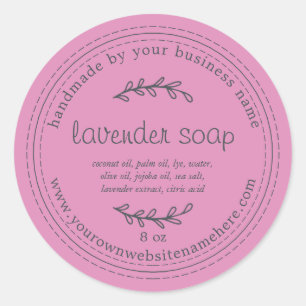 Rustige handgemaakte lavendel Soap Fuchsia roze Ronde Sticker