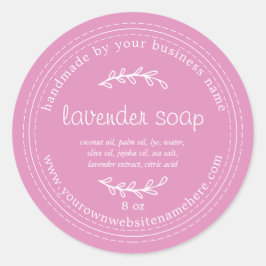 Rustige handgemaakte lavendel Soap Fuchsia roze Ronde Sticker