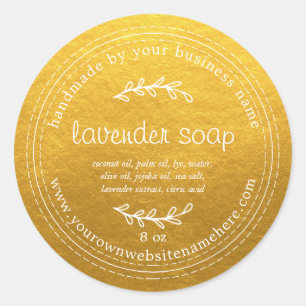 Rustige handgemaakte lavendel Soap Gold Ronde Sticker