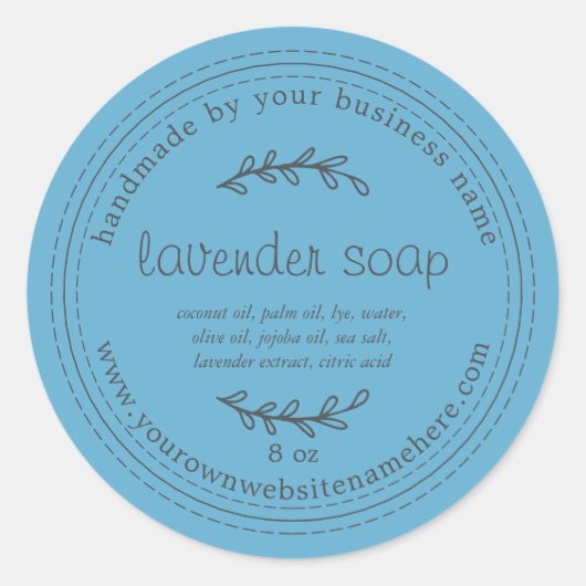Rustige handgemaakte lavendel Soap Grotto Blue Ronde Sticker (Voorkant)