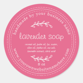 Rustige handgemaakte lavendel Soap Hot Pink Ronde Sticker
