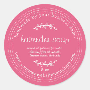 Rustige handgemaakte lavendel Soap Hot Pink Ronde Sticker
