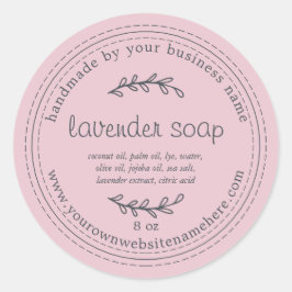 Rustige handgemaakte lavendel Soap Parfait roze Ronde Sticker