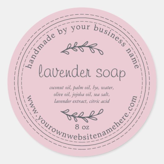 Rustige handgemaakte lavendel Soap Parfait roze Ronde Sticker (Voorkant)