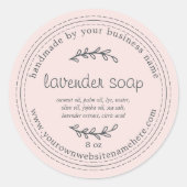 Rustige handgemaakte lavendel Soap Roze Ronde Sticker (Voorkant)