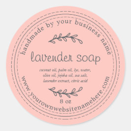 Rustige handgemaakte lavendel Soap Roze Ronde Sticker