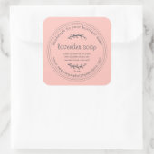 Rustige handgemaakte lavendel Soap Roze Vierkante Sticker (Tas)