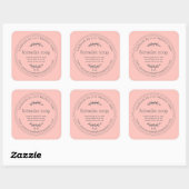 Rustige handgemaakte lavendel Soap Roze Vierkante Sticker (Vel)