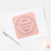 Rustige handgemaakte lavendel Soap Roze Vierkante Sticker (Envelop)