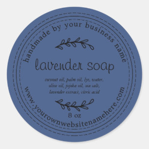 Rustige handgemaakte lavendel Soap True Blue Ronde Sticker