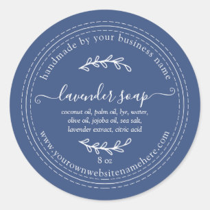 Rustige handgemaakte lavendel Soap True Blue Ronde Sticker
